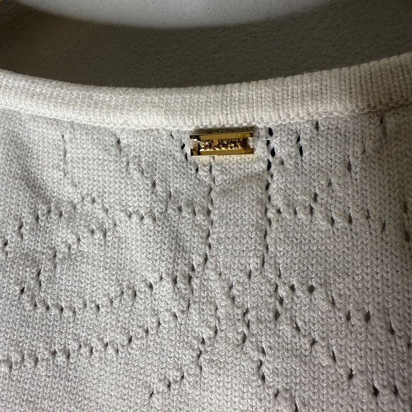 St. John Sport White Crop Sleeveless Shell Sweater Large - Picture 7 of 7